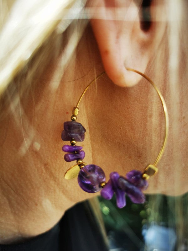 Boucles d'oreilles  AMETHYSTE 🤍